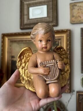 Vintage Hand-Painted Ceramic Cherub